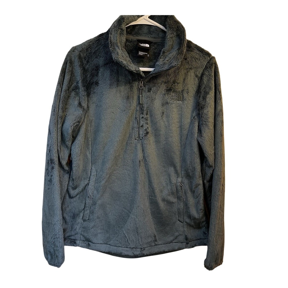 The North Face Womens Fleece 1/4‎ Zip Pullover Jacket Green Size M